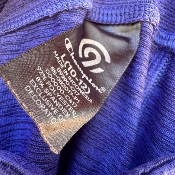 Champion Girls Colorblock Leggings Blue/Purple/Pink Size L 10/12 Stretchy Polyes - Picture 2 of 7